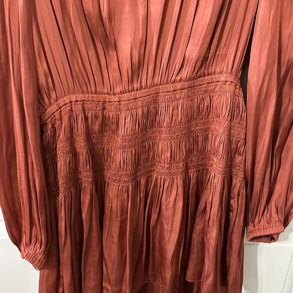 Current air small boho chic long sleeve dress rare ginger salmon color - Picture 6 of 10